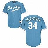 Los Angeles Dodgers #34 Fernando Valenzuela Light Blue Cooperstown Stitched Jersey JiaSu,baseball caps,new era cap wholesale,wholesale hats
